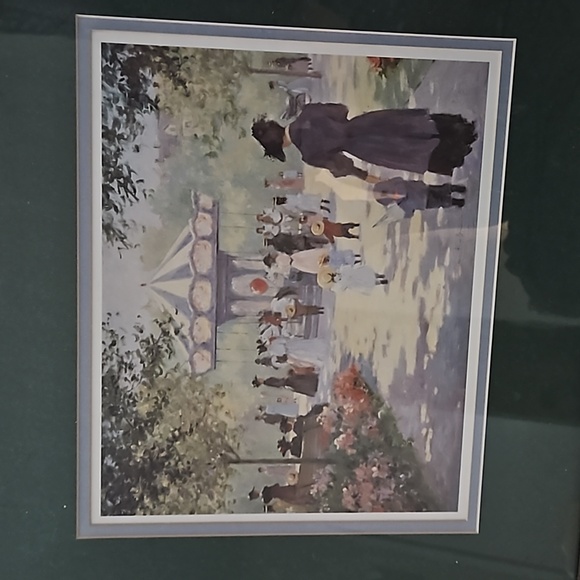 15.5"h Vintage nostalgic matted Wood Framed Art of the days of old - Picture 1 of 16
